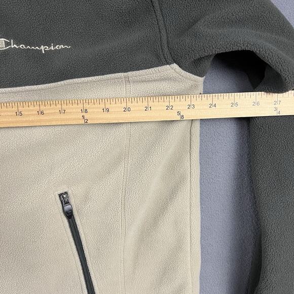 Champion Sweater Mens Medium Beige 1/4 Zip Fleece Athletic Casual Outdoor - Picture 7 of 8